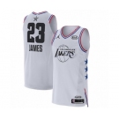 Men's Los Angeles Lakers #23 LeBron James Authentic White 2019 All-Star Game Basketball Jersey