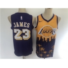 Men's Los Angeles Lakers #23 LeBron James Swingman Black salute edition 2021 New Basketball Jersey