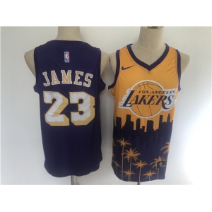 Men's Los Angeles Lakers #23 LeBron James Swingman Black salute edition 2021 New Basketball Jersey