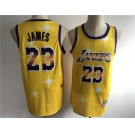 Men's Los Angeles Lakers #23 LeBron James Swingman Gold starry Sky edition Basketball Jersey