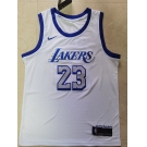 Men's Los Angeles Lakers #23 LeBron James  White  Basketball Jersey 2021 New1