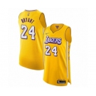 Men's Los Angeles Lakers #24 Kobe Bryant Authentic Gold 2019-20 City Edition Basketball Jersey