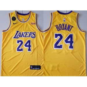 Men's Los Angeles Lakers #24 Kobe Bryant Authentic Gold  Commemorative Edition Jersey