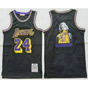 Men's Los Angeles Lakers #24 Kobe Bryant Black Marilyn Monroe Swingman Jersey
