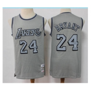 Men's Los Angeles Lakers #24 Kobe Bryant Grey Throwback Stitched Basketball Jersey