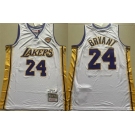 Men's Los Angeles Lakers #24 Kobe Bryant White 2009-10 Stitched Throwback Basketball Jersey