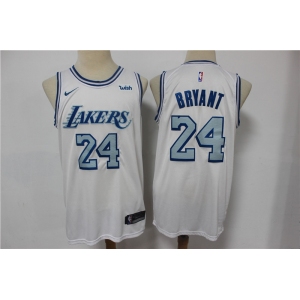 Men's Los Angeles Lakers #24 Kobe Bryant  White Basketball Jersey  2021 New