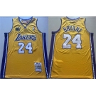 Men's Los Angeles Lakers #24 Kobe Bryant Yellow 2009-10 Stitched Throwback Basketball Jersey