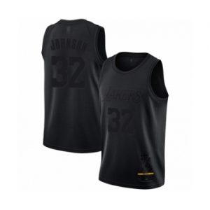 Men's Los Angeles Lakers #32 Magic Johnson Swingman Black MVP Basketball Jersey