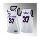 Men's Los Angeles Lakers #37 Matt Ryan White City Edition Stitched Basketball Jersey