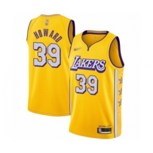 Men's Los Angeles Lakers #39 Dwight Howard Swingman Gold 2019-20 City Edition Basketball Jersey