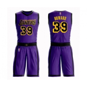Men's Los Angeles Lakers #39 Dwight Howard Swingman Purple Basketball Suit Jersey - City Edition