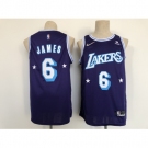 Men's Los Angeles Lakers #6 LeBron James Nike Purple 2021-22 Swingman City Jersey