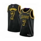Men's Los Angeles Lakers #7 Carmelo Anthony Black Gold Stitched Basketball Jersey