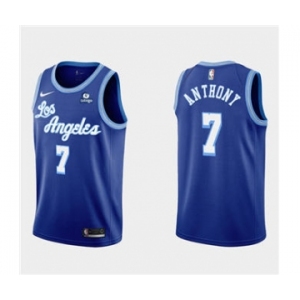 Men's Los Angeles Lakers #7 Carmelo Anthony Blue Bibigo Stitched Basketball Jersey