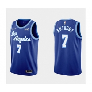 Men's Los Angeles Lakers #7 Carmelo Anthony Blue Classic Stitched Basketball Jersey
