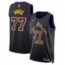 Men's Los Angeles Lakers #77 Luka Doncic Black 2025-26 City Edition Stitched Basketball Jersey