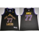 Men's Los Angeles Lakers #77 Luka Doncic Black 2025 Stitched Basketball Jersey