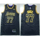 Men's Los Angeles Lakers #77 Luka Doncic Black Stitched Jersey