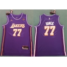 Men's Los Angeles Lakers #77 Luka Doncic Purple 2025 Statement Edition Stitched Basketball Jersey