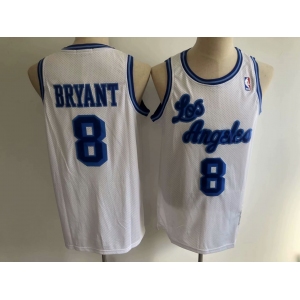 Men's Los Angeles Lakers #8 Kobe Bryant White NBA Swingman Hardwood Classics Jersey