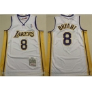 Men's Los Angeles Lakers #8 Kobe Bryant Yellow Throwback Stitched Basketball Jersey