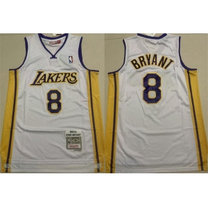Men's Los Angeles Lakers #8 Kobe Bryant Yellow Throwback Stitched Basketball Jersey