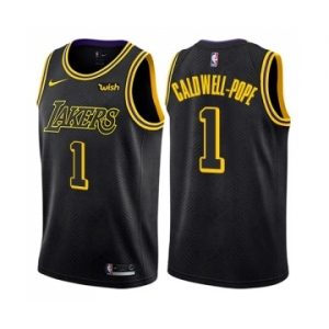 Men's Nike Los Angeles Lakers #1 Kentavious Caldwell-Pope Authentic Black City Edition NBA Jersey