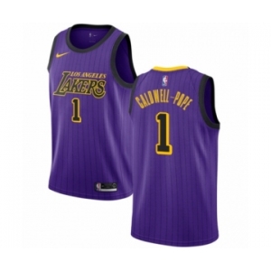 Men's Nike Los Angeles Lakers #1 Kentavious Caldwell-Pope Authentic Purple NBA Jersey - City Edition