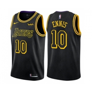 Men's Nike Los Angeles Lakers #10 Tyler Ennis Authentic Black City Edition NBA Jersey