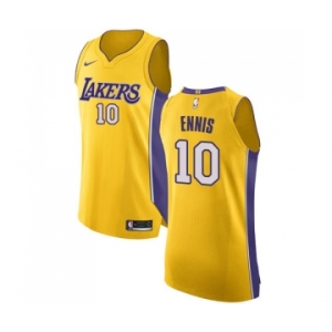 Men's Nike Los Angeles Lakers #10 Tyler Ennis Authentic Gold Home NBA Jersey - Icon Edition