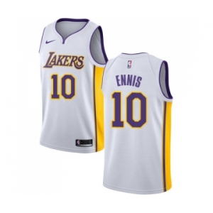Men's Nike Los Angeles Lakers #10 Tyler Ennis Swingman White NBA Jersey - Association Edition