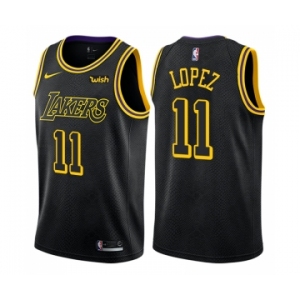 Men's Nike Los Angeles Lakers #11 Brook Lopez Swingman Black City Edition NBA Jersey