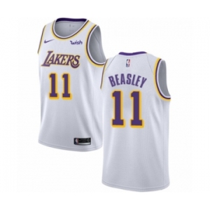 Men's Nike Los Angeles Lakers #11 Michael Beasley Authentic White NBA Jersey - Association Edition