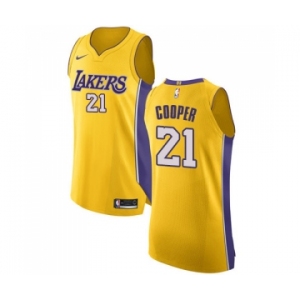 Men's Nike Los Angeles Lakers #21 Michael Cooper Authentic Gold Home NBA Jersey - Icon Edition