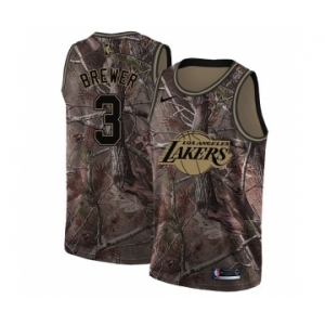 Men's Nike Los Angeles Lakers #3 Corey Brewer Swingman Camo Realtree Collection NBA Jersey