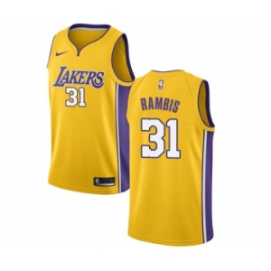 Men's Nike Los Angeles Lakers #31 Kurt Rambis Swingman Gold Home NBA Jersey - Icon Edition