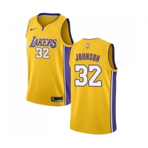 Men's Nike Los Angeles Lakers #32 Magic Johnson Swingman Gold Home NBA Jersey - Icon Edition