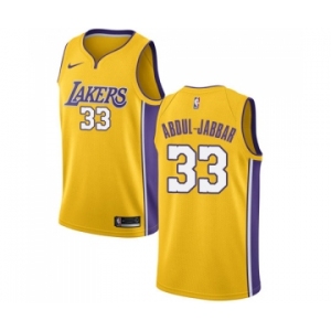 Men's Nike Los Angeles Lakers #33 Kareem Abdul-Jabbar Swingman Gold Home NBA Jersey - Icon Edition