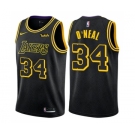 Men's Nike Los Angeles Lakers #34 Shaquille O'Neal Swingman Black City Edition NBA Jersey