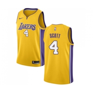 Men's Nike Los Angeles Lakers #4 Byron Scott Swingman Gold Home NBA Jersey - Icon Edition