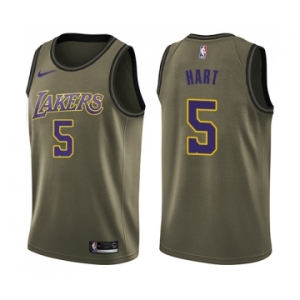 Men's Nike Los Angeles Lakers #5 Josh Hart Swingman Green Salute to Service NBA Jersey