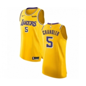 Men's Nike Los Angeles Lakers #5 Tyson Chandler Authentic Gold NBA Jersey - Icon Edition