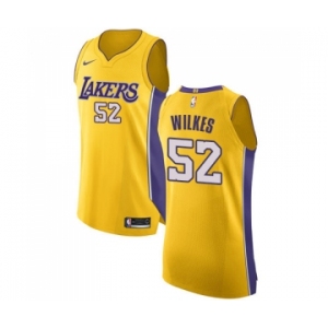 Men's Nike Los Angeles Lakers #52 Jamaal Wilkes Authentic Gold Home NBA Jersey - Icon Edition