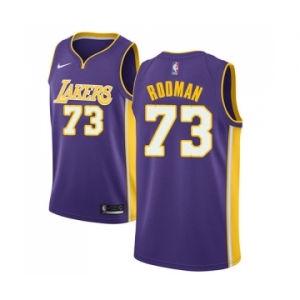 Men's Nike Los Angeles Lakers #73 Dennis Rodman Swingman Purple NBA Jersey - Statement Edition