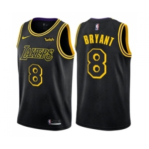 Men's Nike Los Angeles Lakers #8 Kobe Bryant Swingman Black City Edition NBA Jersey