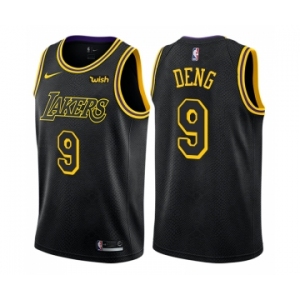 Men's Nike Los Angeles Lakers #9 Luol Deng Swingman Black City Edition NBA Jersey