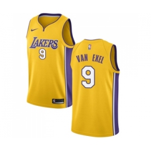 Men's Nike Los Angeles Lakers #9 Nick Van Exel Swingman Gold Home NBA Jersey - Icon Edition