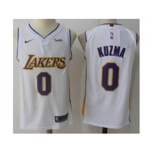 Nike Los Angeles Lakers #0 Kyle Kuzma White Stitched NBA Swingman Jersey