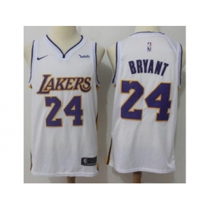 Nike Los Angeles Lakers #24 Kobe Bryant White NBA Swingman Jersey